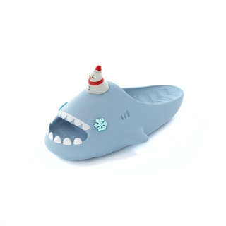 HelloSlippers Shark Sharkicks Christmas Snowman, Slide Slippers Unisex