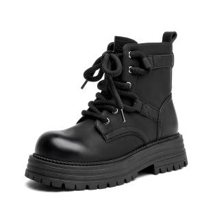 AOKANG Short Combat Boots 4.5cm Women's Black
