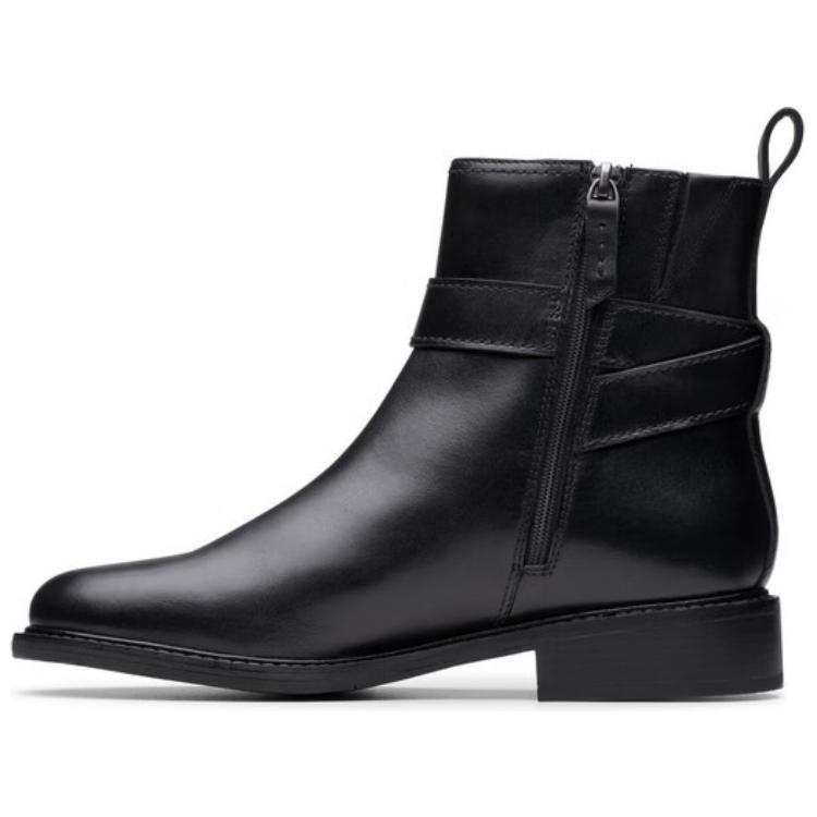 Clarks Cow Leather Ankle Boots 2cm Women's Black