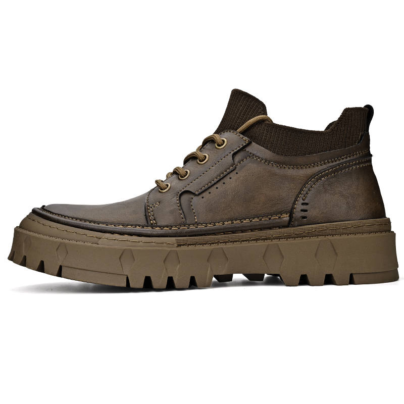 GONGNIUMEILI Men's Casual Shoes Men's Low Top Khaki/Black