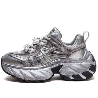 JIEZHOU Microfiber Leather Height Increasing Height Increasing Low top Chunky Sneakers Women's