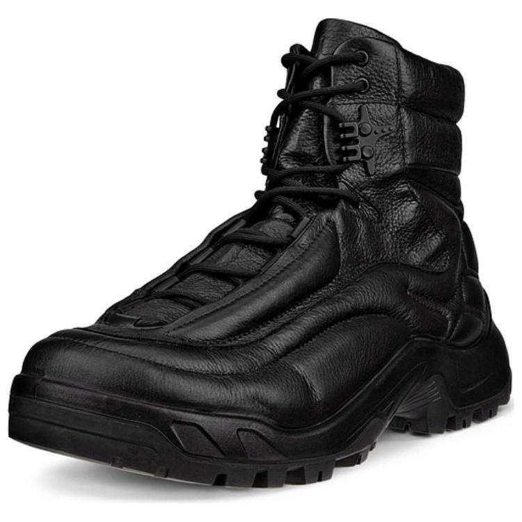 Ecco Cow Leather High top Mountaineering & Hiking Shoes Men's Black