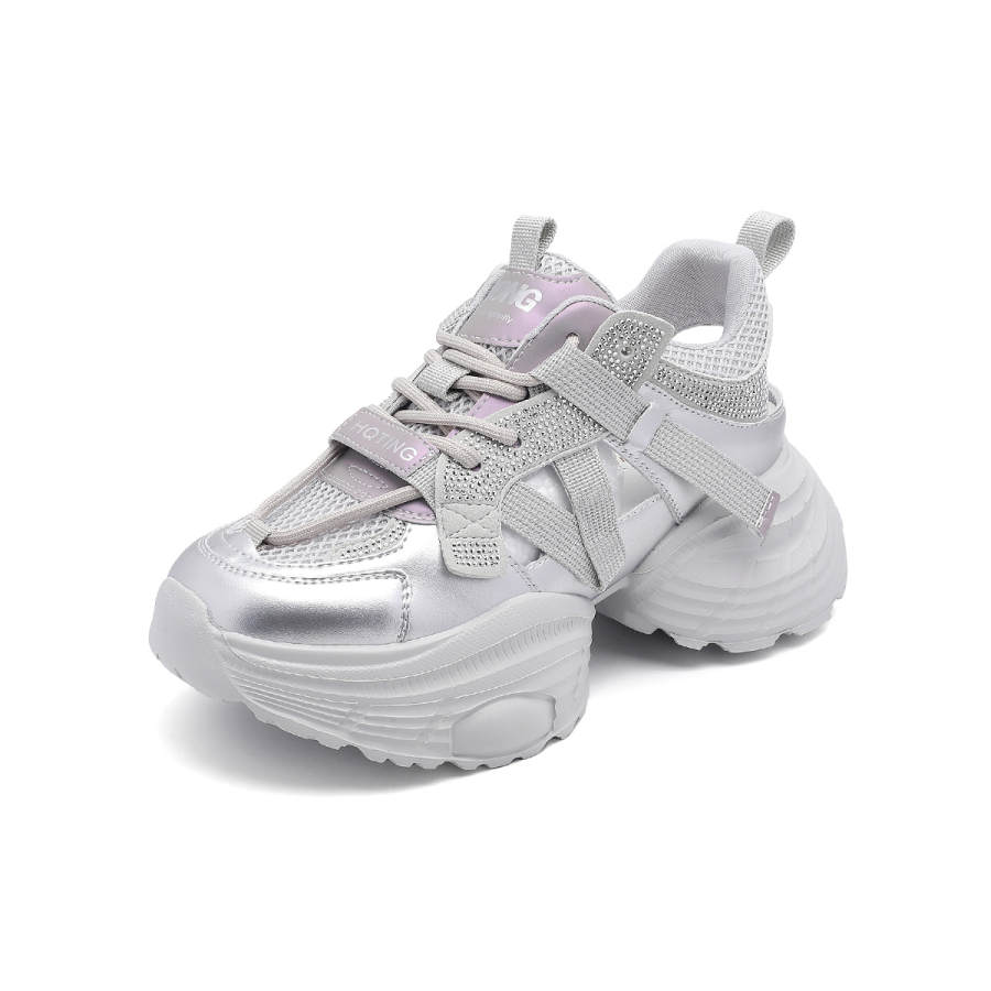 RED DRAGONFLY Low top Chunky Sneakers Women's Silver