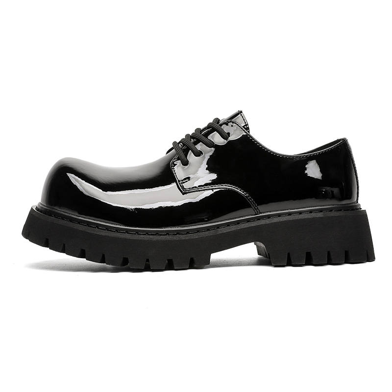 JUMP&FISH Microfiber Leather Casual Leather Shoes Men's Black