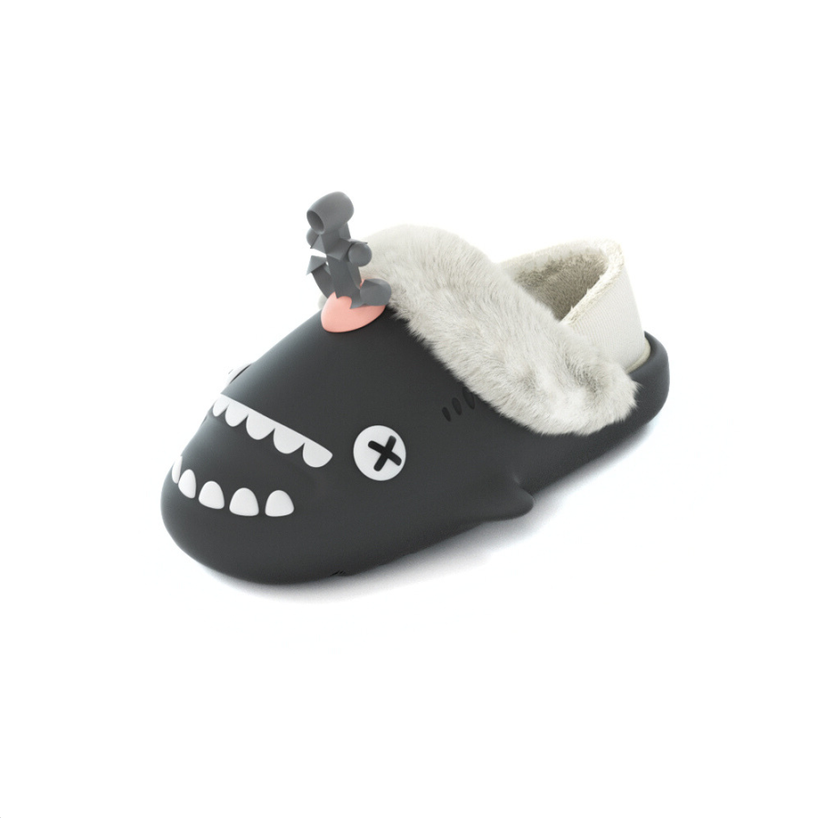 HelloSlippers Shark Winter Sharkicks Winter Boat Anchor, Closed Toe Slippers With Heel Unisex