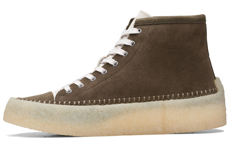 Clarks Caravan Mid Cow Leather Mid top Casual Shoes Men's Army Green