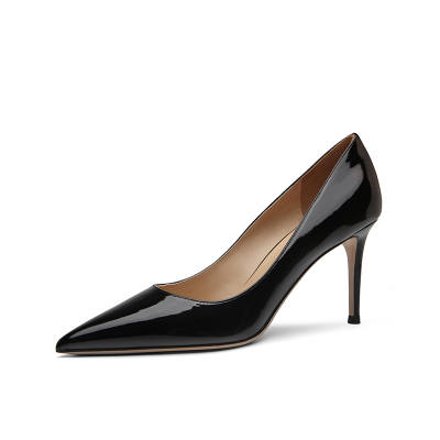 GABPIHLA HEURST Patent Leather Slim Heel High Heels Women's Black