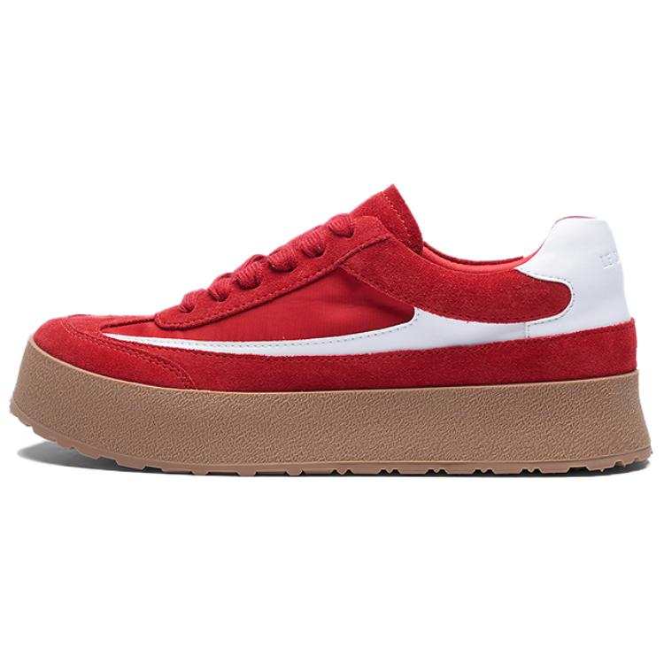 Le Saunda Cow Suede Low top Casual Shoes Women's Cherry Red