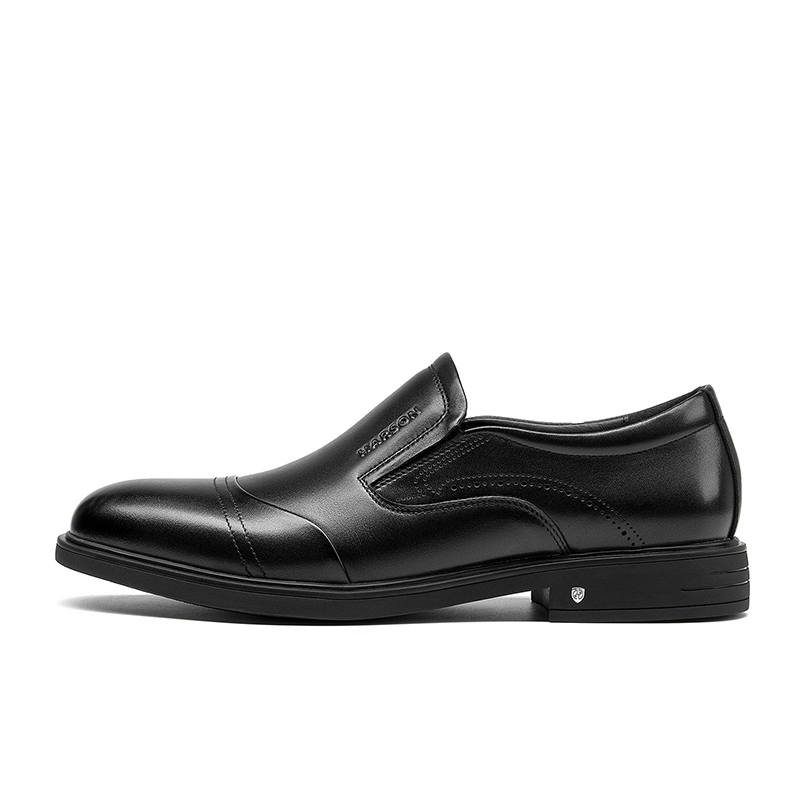HARSON HARSON Casual Leather Shoes Men's Low Top Black