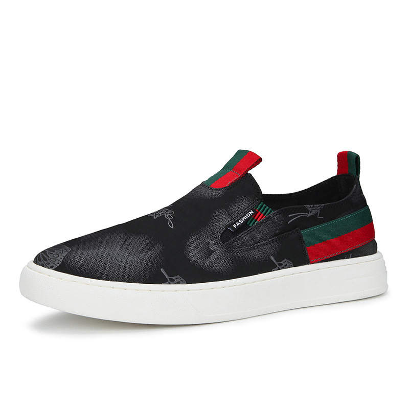 SENJIALUO Canvas Low top Skateboard Shoes Men's Black
