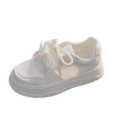 CPXO Synthetic Leather Coverage Low top Skateboard Shoes Women's Ecru
