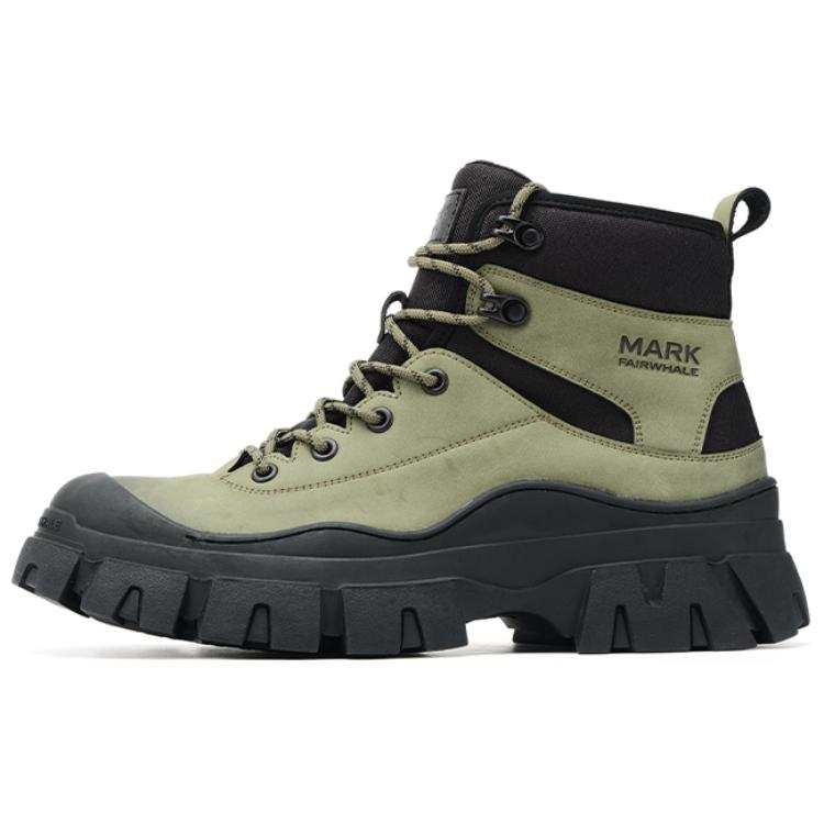 FAIRWHALE FAIRWHALE Cow Split Leather Short Combat Boots Men's