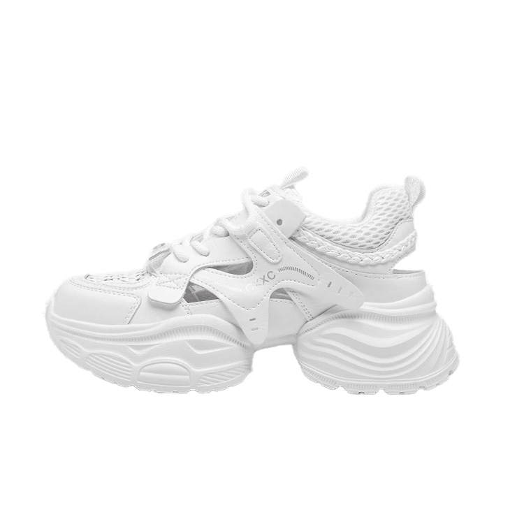 WOOS BOBO WOOS BOBO Microfiber Leather Breathable Height Increasing Breathable Height Increasing Low top Chunky Sneakers Women's