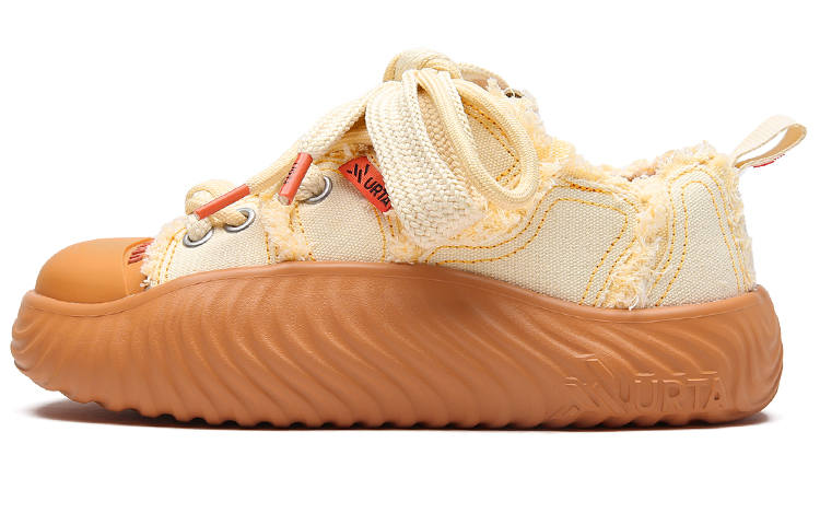 URTA Paramecium Series And It 'Flew Yellow.' Stylish Skateboarding Shoes Unisex Beige Yellow