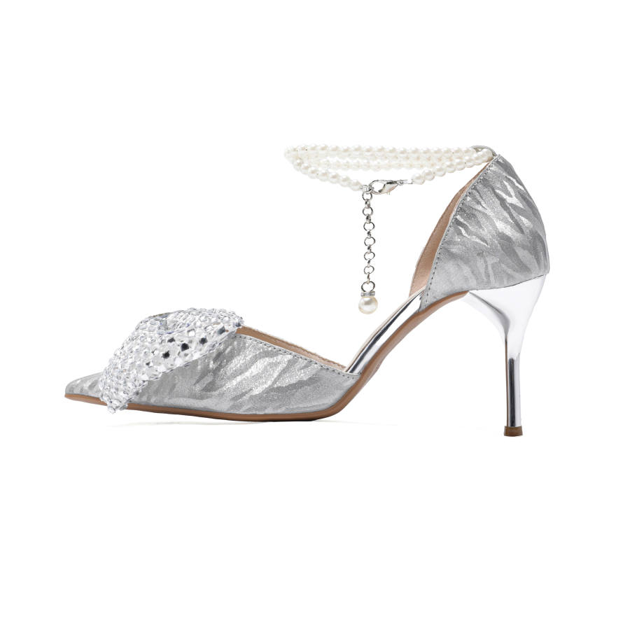 YIYIQIN Slim Heel High Heels Women's Silver