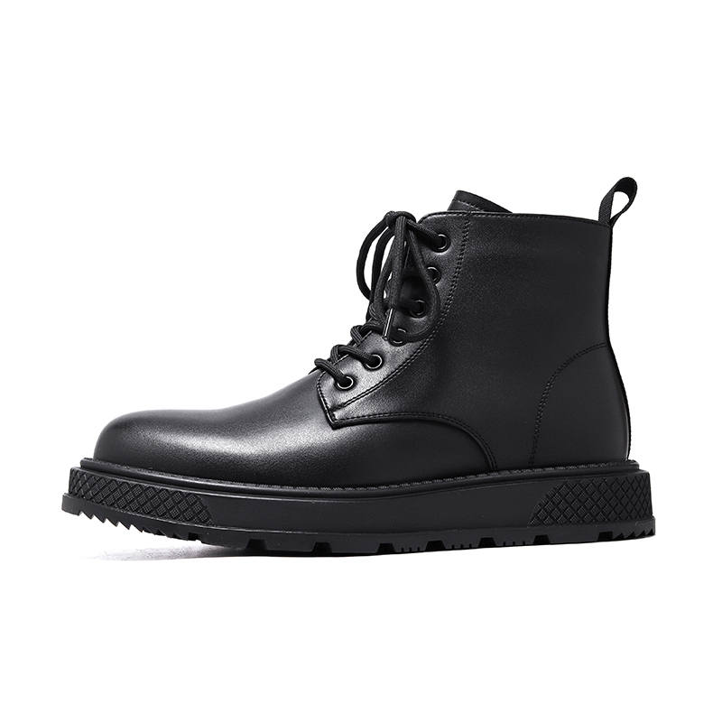 KAQIAODI Microfiber Leather Ankle Boots Men's Black