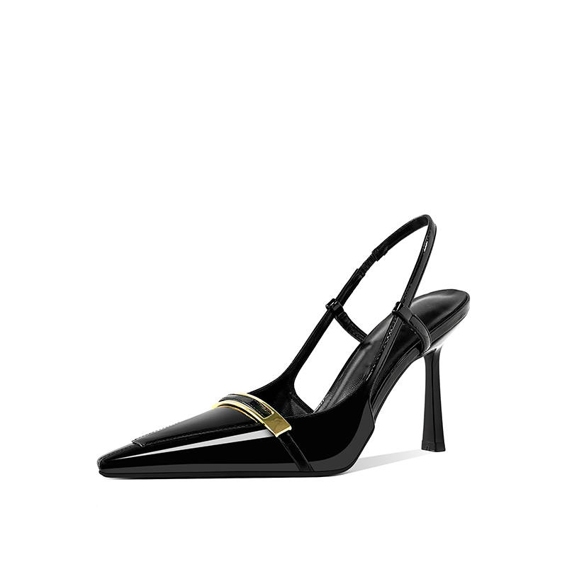 Beijiani Beijiani Microfiber Leather High Heels Women's Black