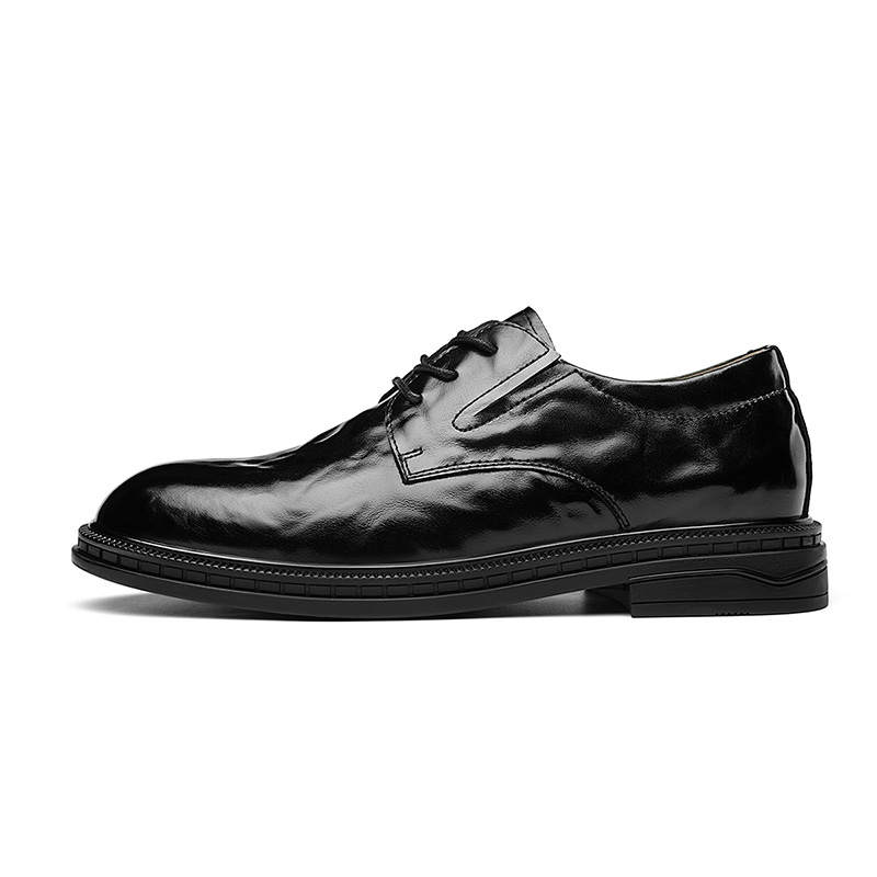CARTELO Cow Split Leather Casual Shoes Men's Black