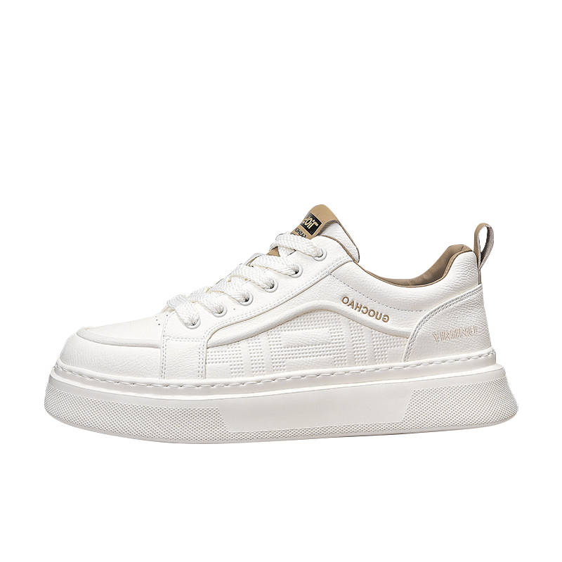 YIMINU Cow Leather Breathable Abrasion Resistant Cushioning Height Increasing Waterproof
