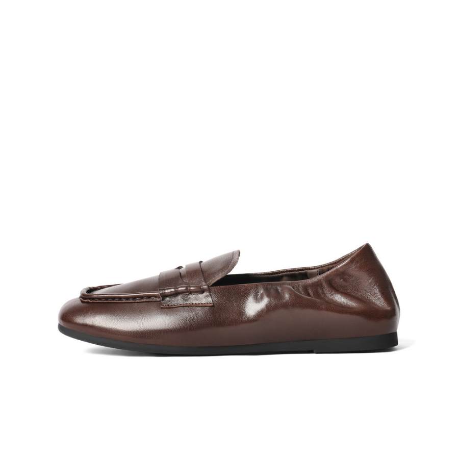 BELLE Sheepskin Loafers Women's Coffee