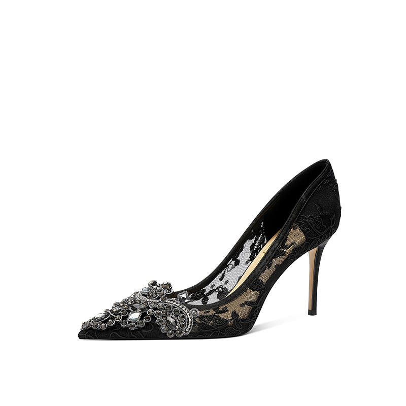Zubumei Fabric Slim Heel High Heels Women's
