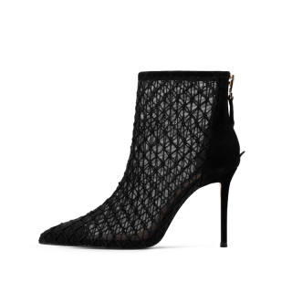 JOOC Sheepskin Ankle Boots Women's Sexy Black
