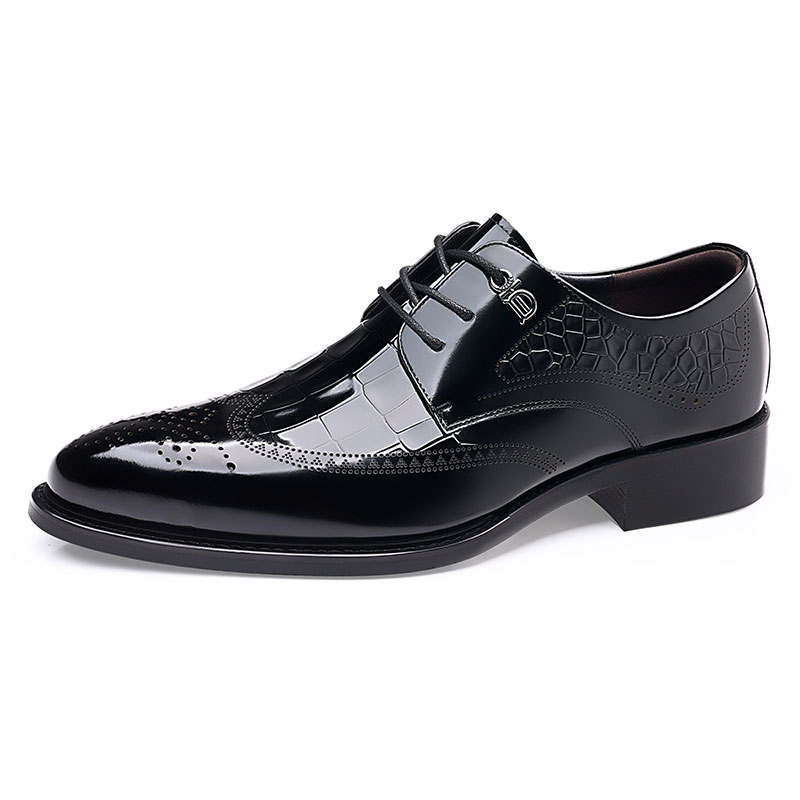 KAQIAODI Dress Shoes Men's Low Top Black/Brown