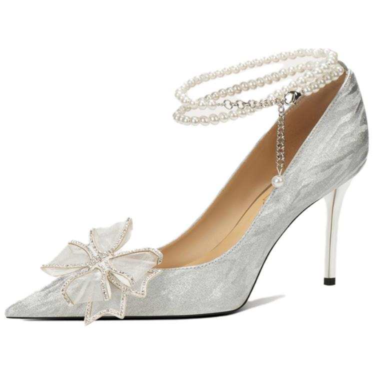 RoseDoris Slim Heel High Heels 8cm Women's Silver