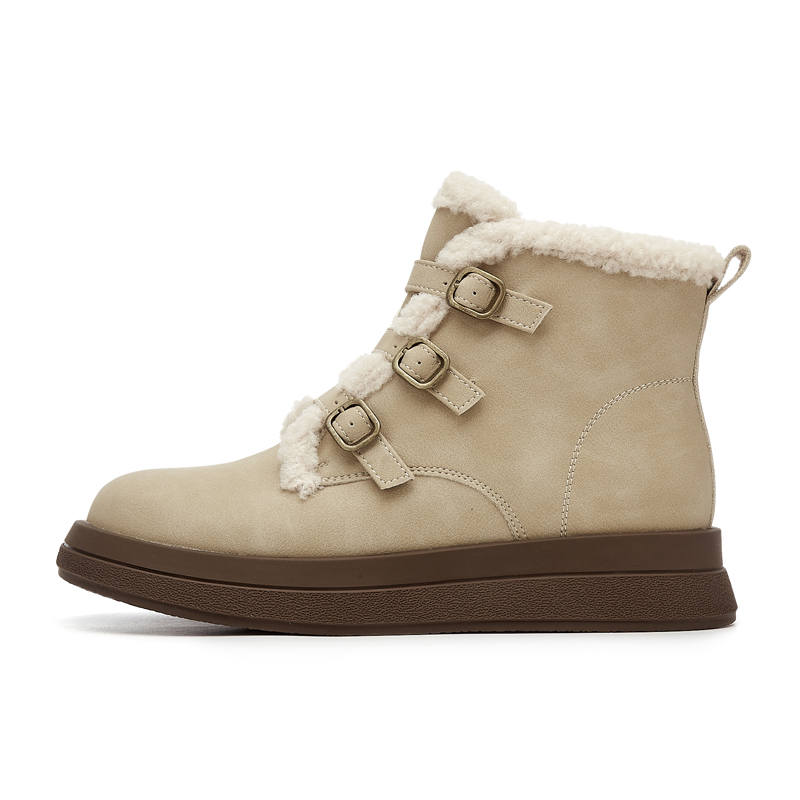 GONGNIUMEILI Microfiber Leather Thickened And Fleece Lined Thermal Short Snow Boots Women's