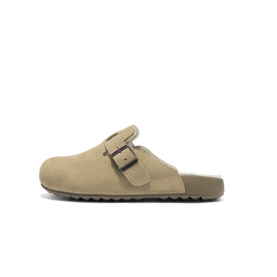 AOKANG Rubber Sole Closed Toe Slippers Women's Apricot