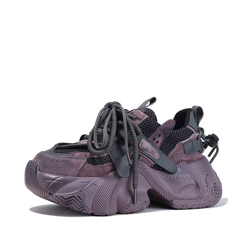 BELLALILY Slip Resistant, Abrasion Resistant, Breathable, Height Increasing Low top Chunky Sneakers Women's
