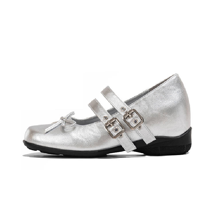 LAOMIAO Cow Leather Mary Jane Shoes Women's Silver
