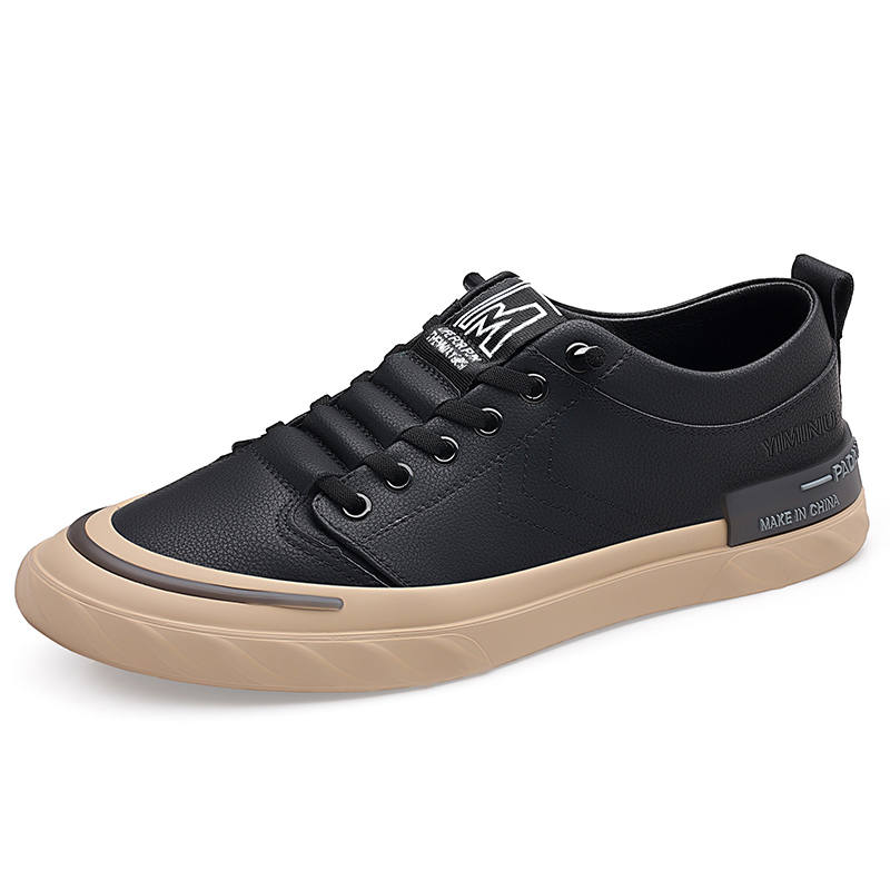 YIMINU Men's Casual Shoes Men's Low Top Black