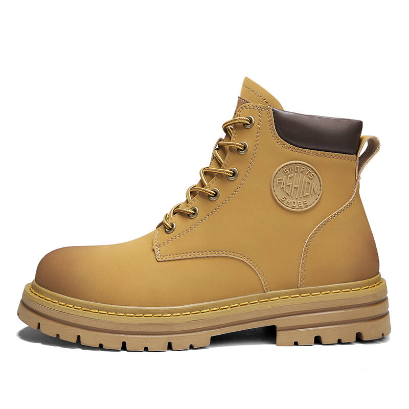 CariteSport Cow Leather Classic And Versatile Short Combat Boots Unisex