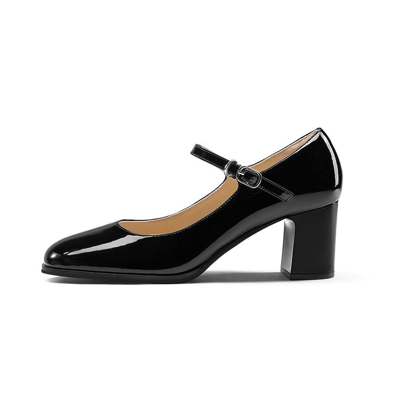 7or9 Black Mary Patent Leather Mary Jane Shoes Women's Black