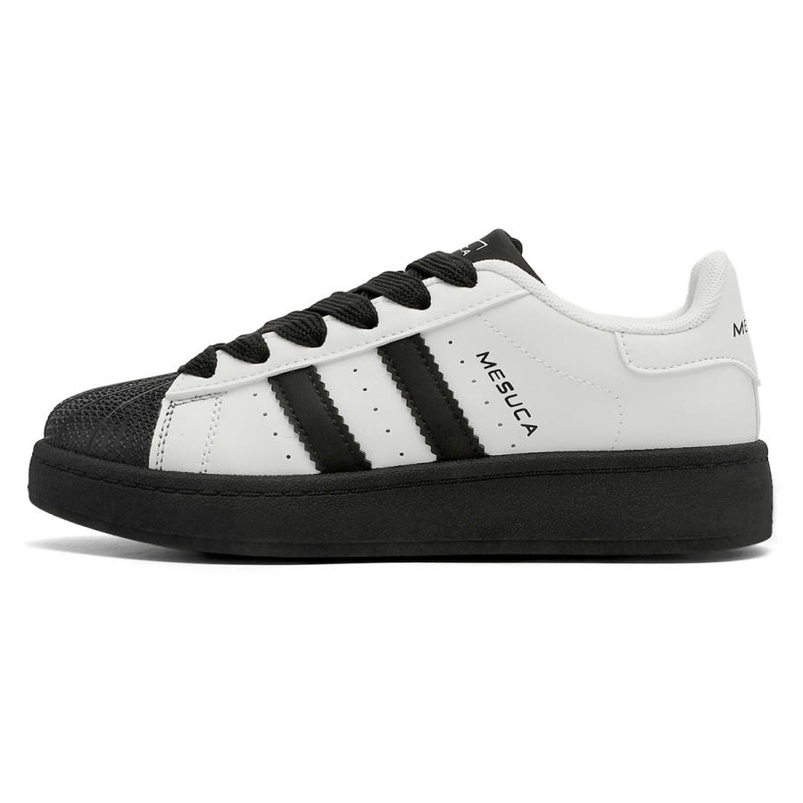 MESUCA Low top Skateboard Shoes Unisex Beige Black