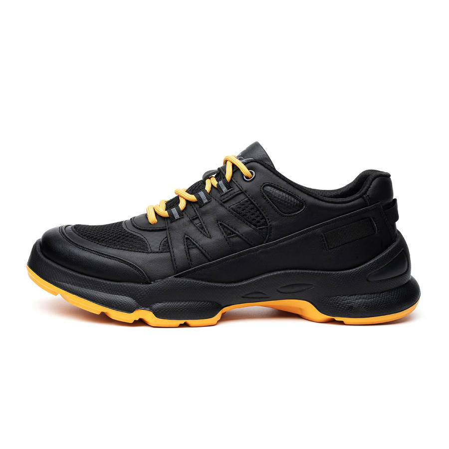 FED Top Grain Cow Leather Breathable Low top Casual Shoes Men's Black