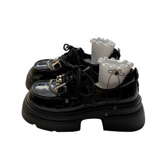 LIANGHUO Microfiber Leather Casual Shoes Women's Black