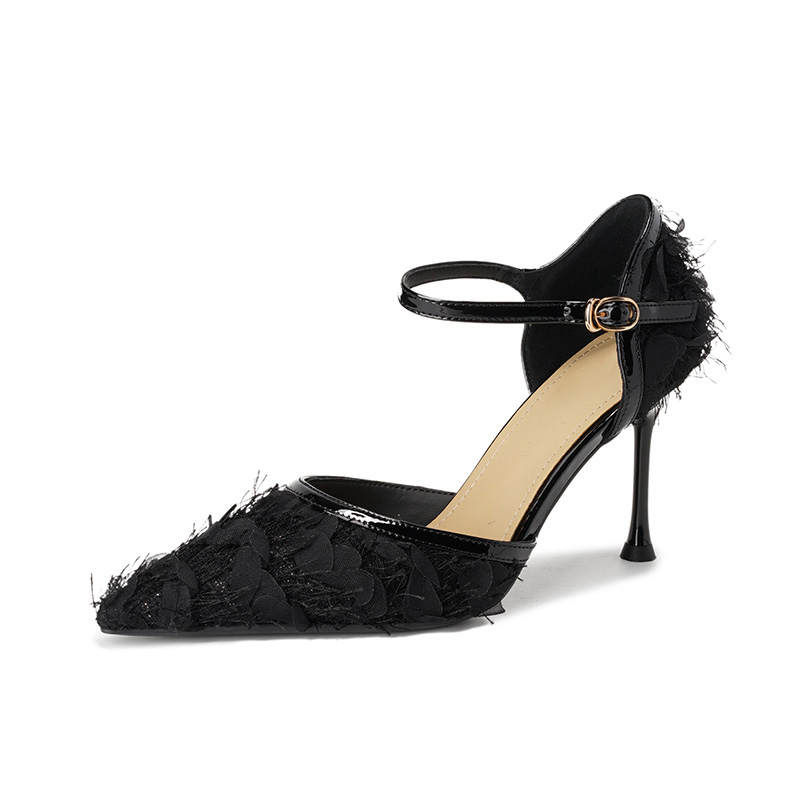 Zubumei Fabric Slim Heel High Heels 8.5cm Women's