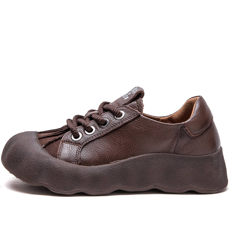 JIEZHOU Top Grain Cow Leather Slip Resistant Slip Resistant Low top Casual Shoes Women's
