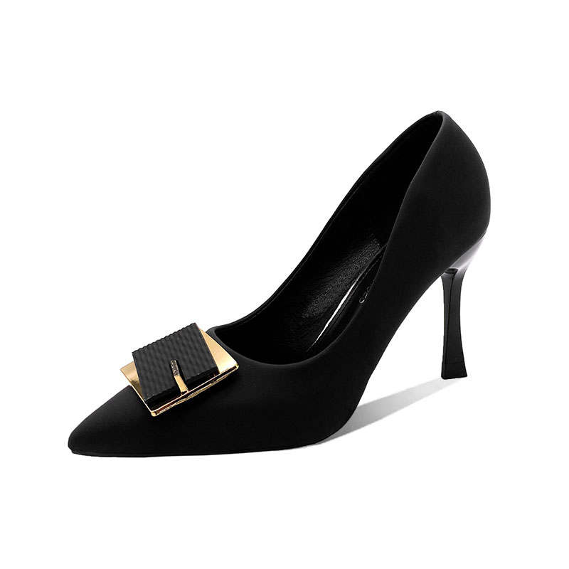 LUNNIFEIYA Pu Slim Heel High Heels Women's