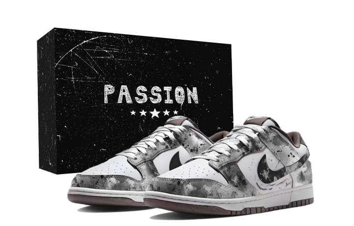 Nike Nike Dunk Galaxy Starry Sky Abrasion Resistant Slip Resistant Low top Skateboard Shoes Unisex Silver Gray White
