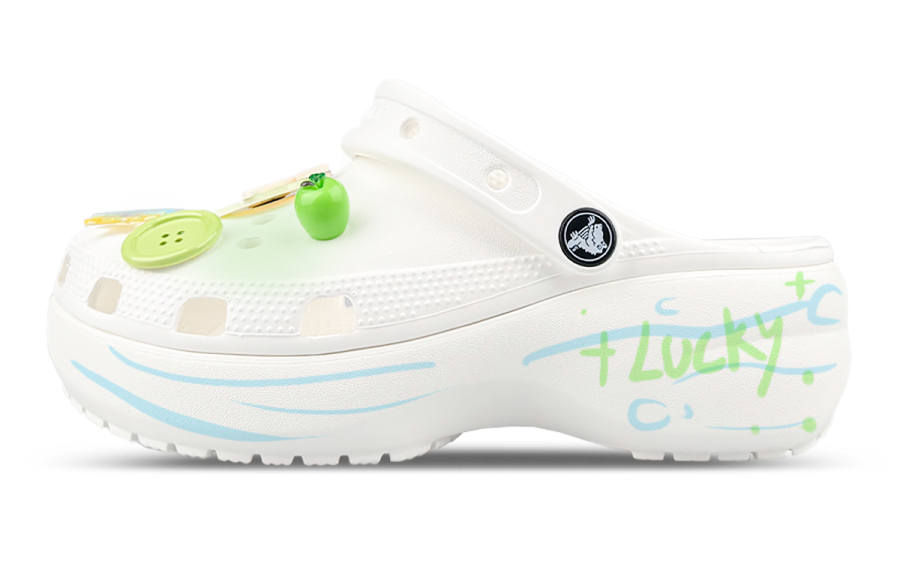 Crocs Crocs Classic Platform Clog Clogs Unisex White Green Blue