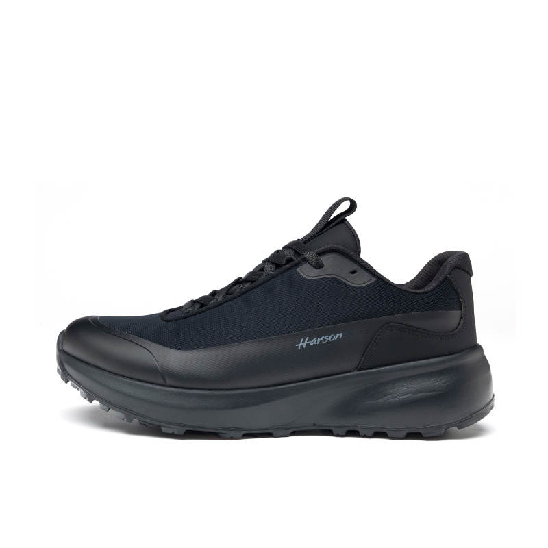 HARSON Fabric Fleece Lined, Versatile Trendy Classic Height Increasing Breathable Low top Casual Shoes Men's Black
