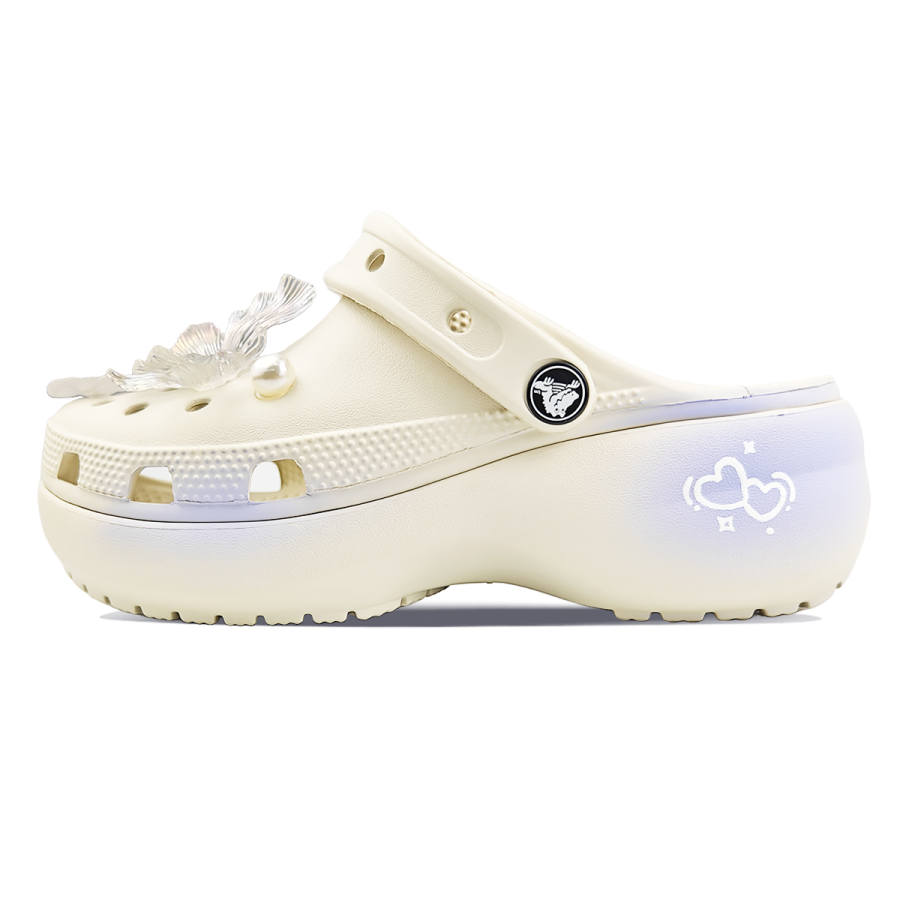 Crocs Crocs Classic Platform Clog BNK Taro Paste Purple Sauce EVA Clogs Women's Bone White, Box