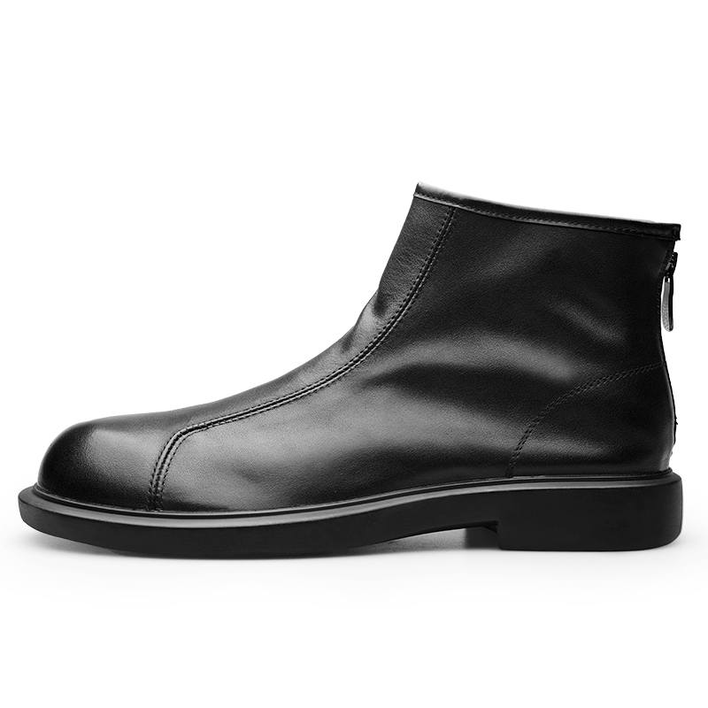 PARDASAUL Top Grain Cow Leather Short Chelsea Boots Men's Black