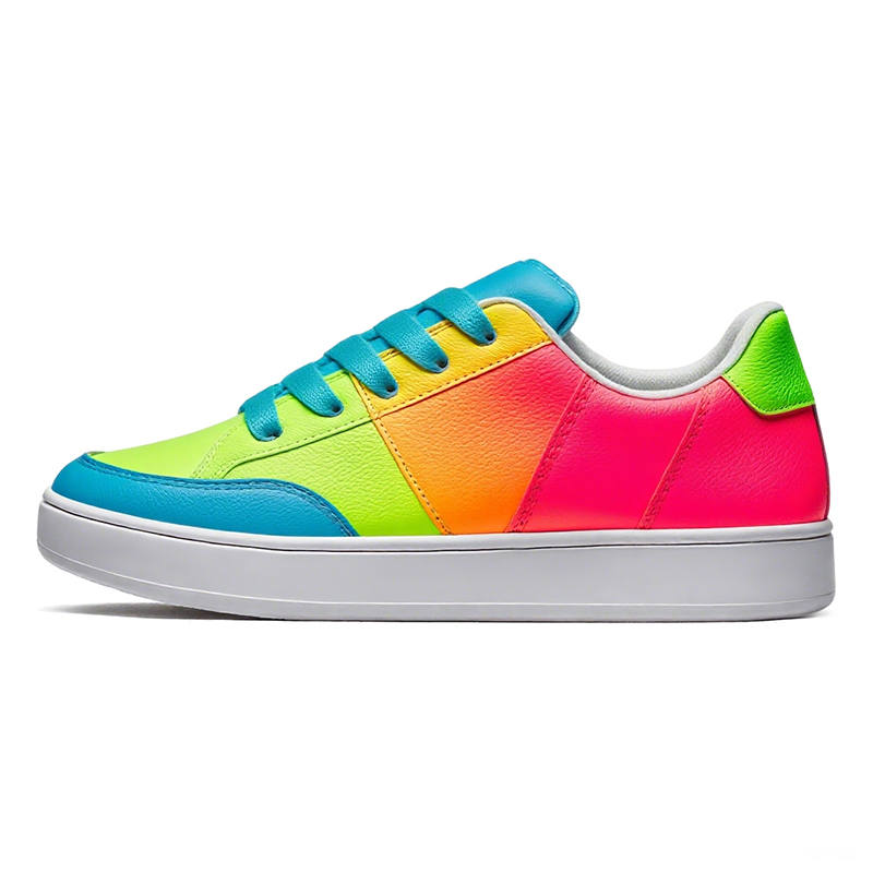 SHUXIAOBEI Synthetic Leather Low top Skateboard Shoes Unisex Fluorescent Iridescent