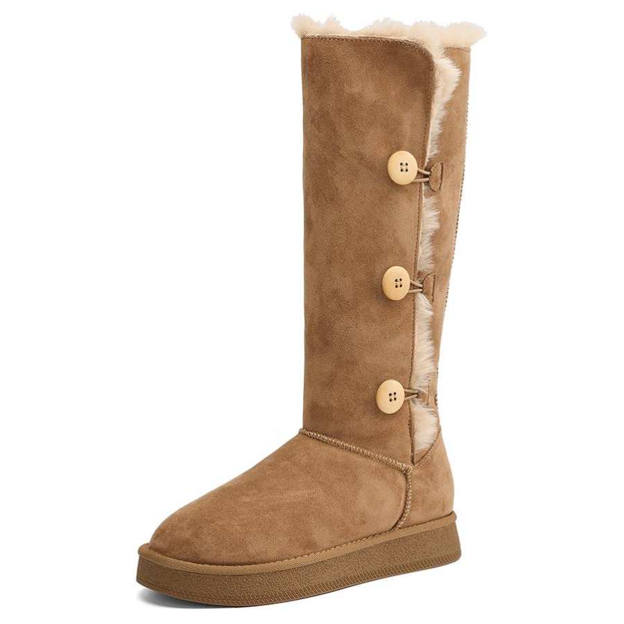 DAPHNE DAPHNE Suede Knee High Snow Boots Women's