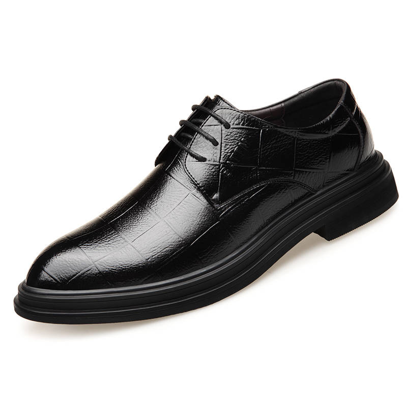 BATUTENG Casual Leather Shoes Men's Low Top Black/Brown
