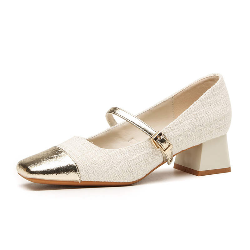 TATAYA Microfiber Leather Chunky Heel Mary Jane Shoes Women's